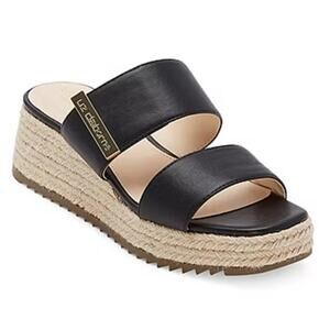 New Liz Claiborne Embrook Women's Black Wedge Sandals sz 7.5